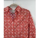 Gretchen Scott Geometric Mini Shirt Dress Women XXS Orange White Artsy Retro Photo 7