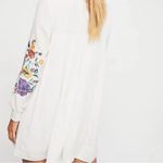 Free People  Mia Gauze Embroidered Mini Dress White Floral Size XS Photo 8