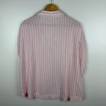 MELLODAY  Stripe Button Front Shirt Size 3X Pink Tie Sleeve Coastal Chic Preppy Photo 3