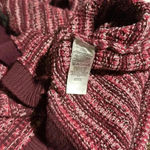 Ann Taylor women’s Textured Knitted Striped V-neck Wedge burgundy Cardigan sz SP Photo 8