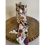 Circus Print Mini Barrel Bag Charm Keychain Case AirPods Coin Pouch NWT White Photo 1