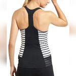 Athleta  Black and White Stripe Ace Racer Tank Top Mesh Details‎ Pockets Size S Photo 3