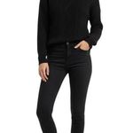 Black Women's Cutout Ribbed Turtleneck Sweater Modern Chic Size XL Photo 0