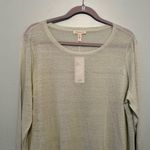 Eileen Fisher Tunic Organic Linen Crepe Asymmetrical Hem Top 1X NWT Light Green Photo 1