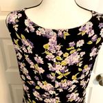 Gap | Black/ lavender floral v-neck sleeveless sun dress with front tie Photo 4