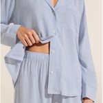 Eberjay Eberjey Long Sleeve Nautico Stripe Blue White Shirt Top Size Medium Photo 8