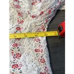 Aerie  Women's Lightweight Floral Blouse Top Red Flowy Ruffle Deep V Neck Size SP Photo 5