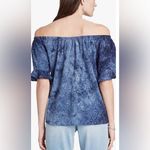 Knox Rose Knox‎ Rose Blue Tie-Dyed Eyelet Flutter Sleeve Off-the-Shoulder Top Size Large Photo 3