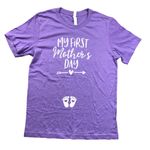 Bella Canvas My First Mother's Day Graphic Purple Pregnancy‎ Tee Shirt Size M Short Sleeve Photo 0