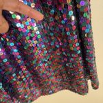 Blacktie Oleg Cassini Dress Womens 14 Sequin Long Sleeve Cocktail Multicolor 90s Size M Photo 7