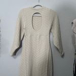 Free People NEW  Gabby Seamless Midi Dress Bone Ecru Textured Keyhole Size Md/Lg Photo 8