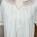 Madewell Rainbow Smocked Trapeze Mini Dress Kimono Floral Pale Parchment Large Photo 10