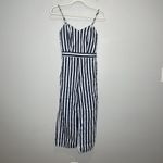 MOTHER Cut It Out Blue White Striped Jumpsuit Size XS Photo 2