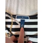 Karen Scott Womens M Striped Nautical Tee Black White Chain Print Short Sleeve Photo 1