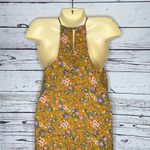 Everly NWT Size S Floral Print Cut-Out Crochet Trim High Neckline Dress Photo 4