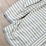 Talbots  Cardigan Women 1X White Gray Striped Long Lambswool Nylon Open Front Photo 3