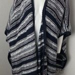 Tommy Hilfiger Southwestern Trim Poncho Aztec Navy Photo 0