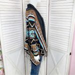 Billabong Dream Chaser Aztec Southwestern Boho Fringe Hem Cardigan Sweater Small Photo 3