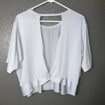 Fabletics Women’s Size XXL Light Gray Activewear Tee – Short Sleeve Open Back Sp Photo 3