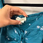 Aeropostale Teal Floral Puff Sleeve Crop Top Photo 5