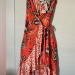 Farm Rio  Vibrant Orange Floral High Low Dress Photo 1