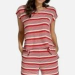 CAbi NWT   Leisure Playsuit #6220  Haute Red White Striped Large Photo 4
