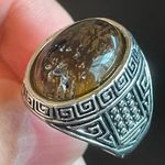 Tigers eye stone silver ring size 9 Brown Photo 4