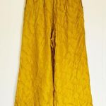 Knot Sisters  Feather Wideleg Elastic Waist Pants Small Gold Photo 4