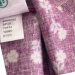 Loft Off The Shoulder Ruffle Top Purple Floral Linen Blend Size M BOHO Chic NEW Photo 6