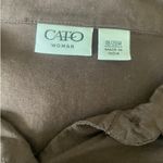 Cato  Women Top‎ 18/20 Brown Embroidered Button Up Boho Cowgirl Western Casual Photo 1