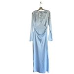 Urban Outfitters NWT Lioness X U O Amelie Satin Maxi Dress In Powder Blue Front Cut Out Photo 8