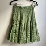 Vintage Umberto Ginocchietti Green Linen Mesh Circle Skirt EU 40 26" US 4 Photo 0