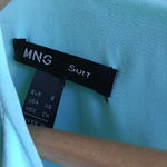 Mango  Suit chiffon mint green dress Belted‎ V Neck Photo 4