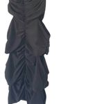 Monot Cutout Ruched Jersey Halter Neck Mini Dress Fitted Black Crepe Size US 0 Photo 6