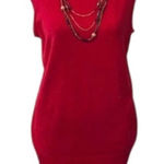 Joseph A NWOT size large sparkly cowl neck sleeveless knit top Red Photo 0