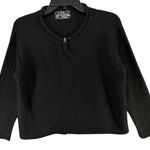Tejidos Jose Cotacachi Cardigan L Baby Alpaca Hand Knitted Zip Sweater Peruvian Black Size L Photo 0
