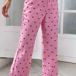 SheIn 💛 Cutie Zip Fly Heart Print Straight Leg Pants, Size XS Photo 2