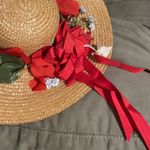 Floral Cottagecore straw hat wide brim Gold Photo 5