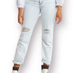 We Wore What HighRise Curvy Crop Jeans Ripped Knees Distressed Super Light Wash 29 Photo 0
