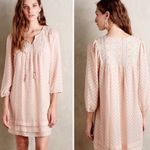 Anthropologie  One September Anwen Peasant Dress Blush Pink 3/4 Sleeve size small Photo 1
