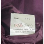 Laura Ashley Vintage Burgundy Herringbone Wool Blend Button Front Long Over Coat Photo 6