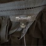 Madewell  Top Womens Square-Neck Long-Sleeve Lightweight‎ Peasant Black Size XS Photo 7