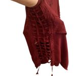 VTG cotton house 90s whimsigoth burgundy embroidered top boho western goth Fall Red Size XL Photo 3