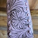 Montana West  | Dusty Rose Leather Crossbody Bucket Bag w/ Tooled Design Photo 8