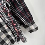 Desigual  Shirt Women's Size Medium 'Vive' Patchwork Plaid Long Sleeve Cotton B&W Photo 10