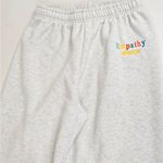 THE MAYFAIR GROUP Gender Inclusive ‘Empathy Always’ Embroidered Sweatpants Grey Gray Photo 4