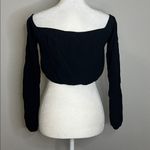 For Love & Lemons Cropped Wide Neck/Off Shoulder Blouse Black Size Small Photo 2
