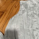 Vince Hammered Satin Crinkle Popover Tie Waist Midi Dress in Sea Foam Green Photo 10