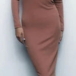 ZARA Brown Open Back Dress NWT Photo 0