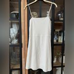 Abercrombie & Fitch Abercrombie ribbed mini dress square neck lined stretchy fit & flare ivory tank Photo 5